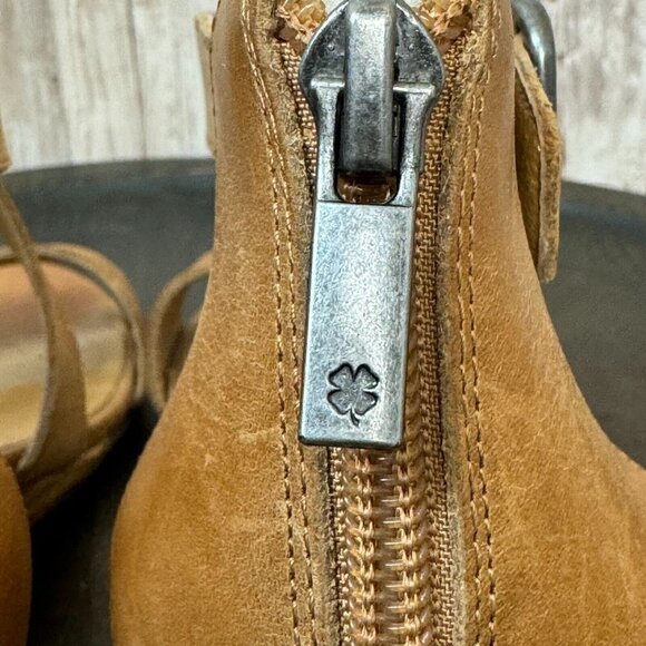 Lucky Brand Womens Jestah Wedge Sandals Ankle Strap Leather Zip-Up Size 7M - Picture 9 of 12